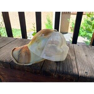 hand dyed mesh back distressed trucker hat unisex ice dyed